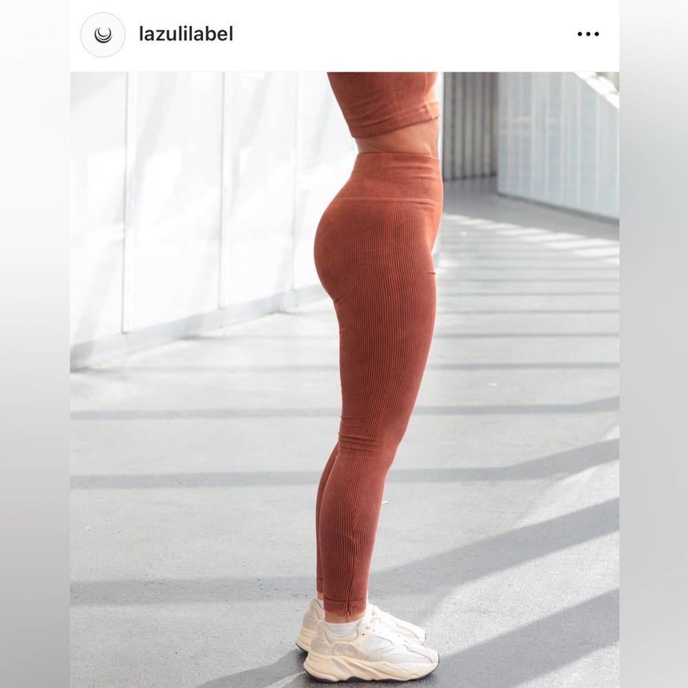 Lazuli Label Acid Wash V Seam Leggings